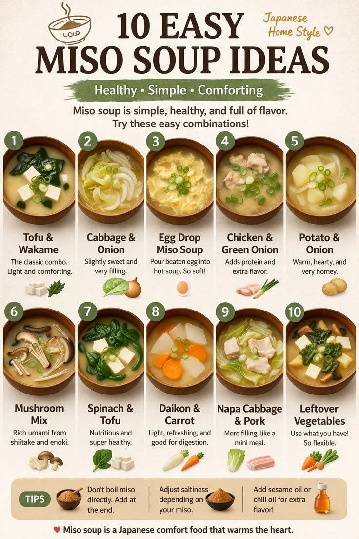 Bowl of healthy miso soup with tofu and green onions for a nutritious meal.