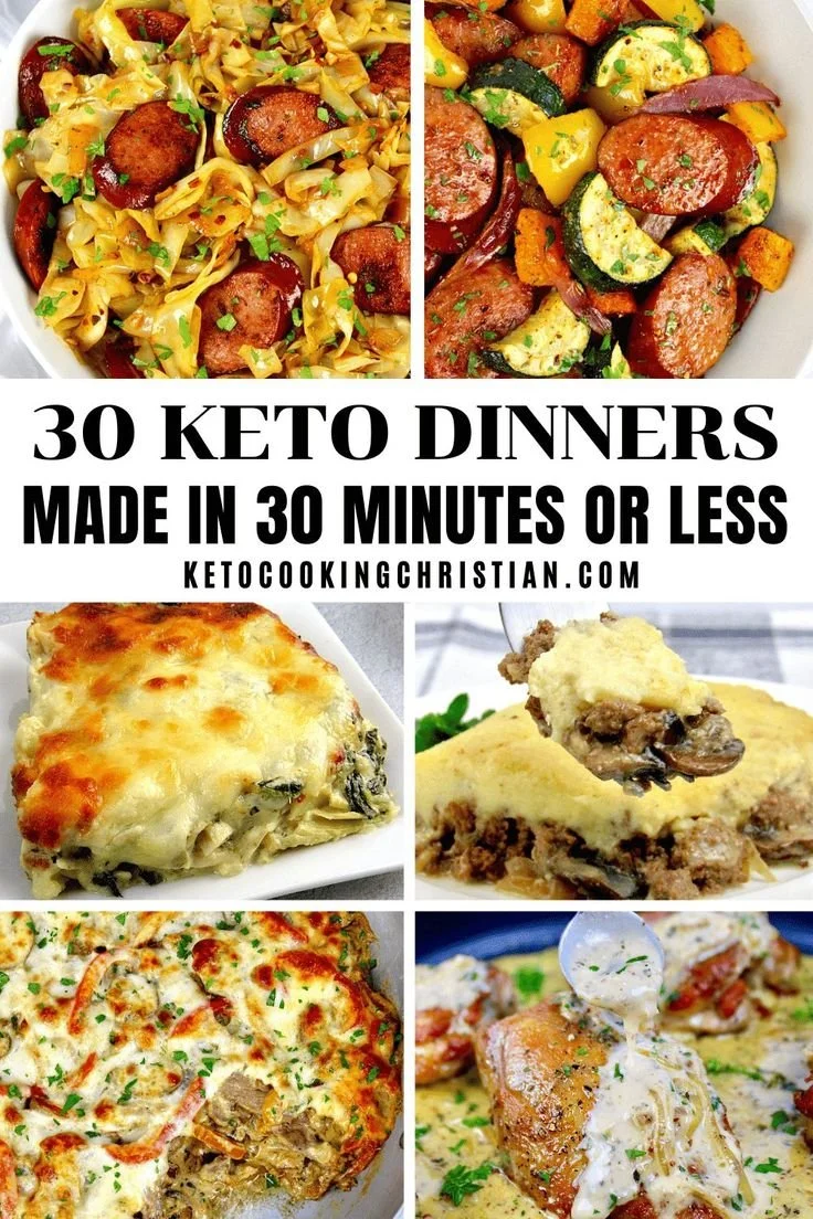 Quick and easy keto dinners made in 30 minutes or less
