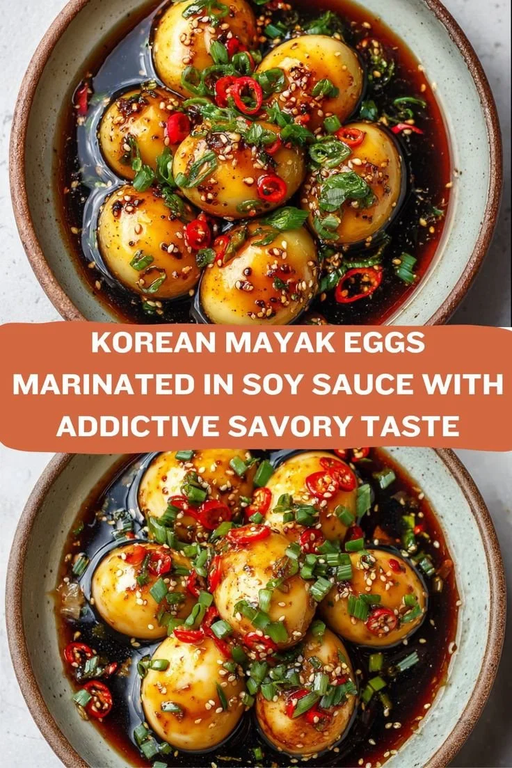 Deliciously addictive Mayak Eggs marinated in flavorful Korean soy sauce.