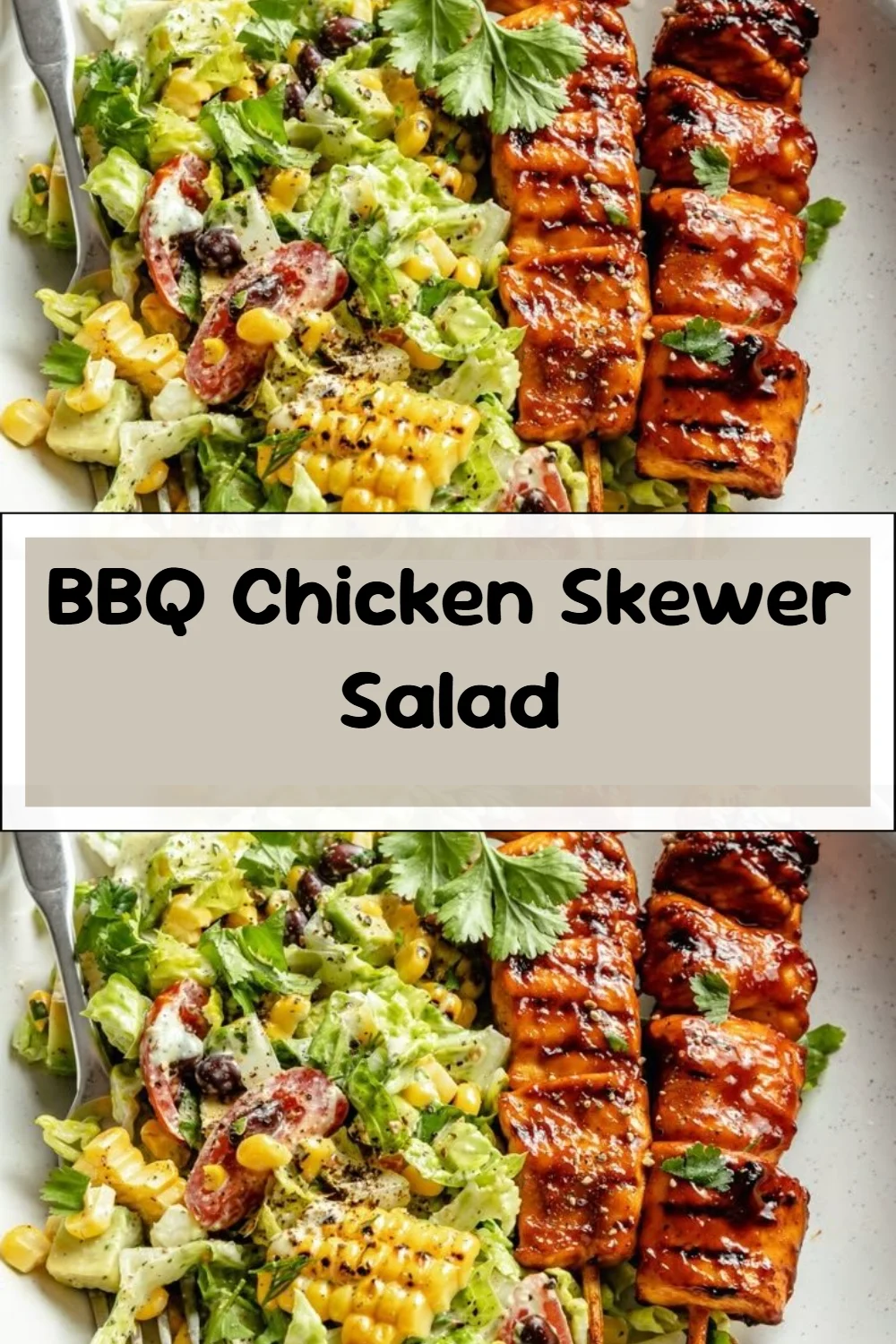 BBQ Chicken Skewer Salad