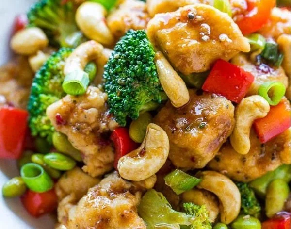 Delicious homemade cashew chicken inspired by Chinese cuisine