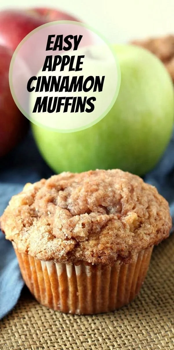 Delicious easy apple cinnamon muffins fresh out of the oven