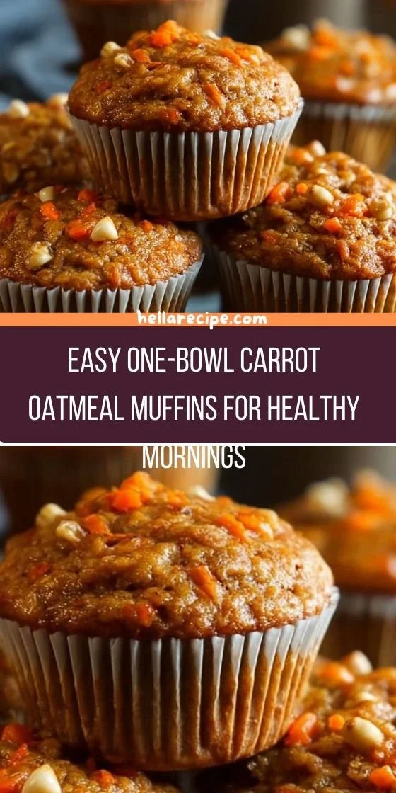 Healthy carrot oatmeal muffins baked in a muffin tin, perfect for breakfast.