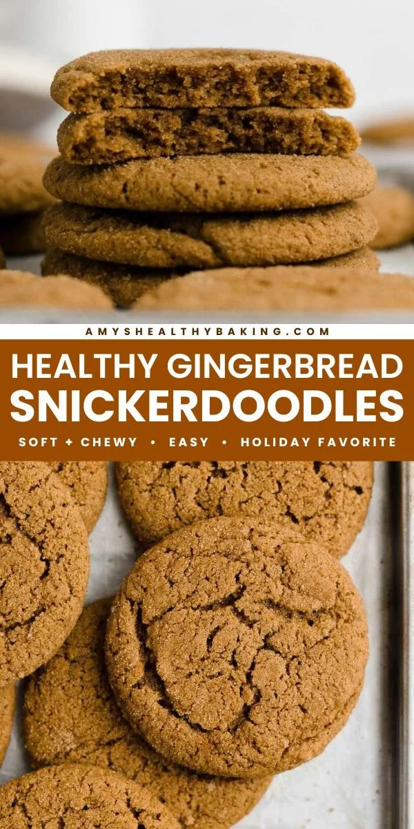 Plate of Healthy Gingerbread Snickerdoodles (gingerdoodles) with festive decorations