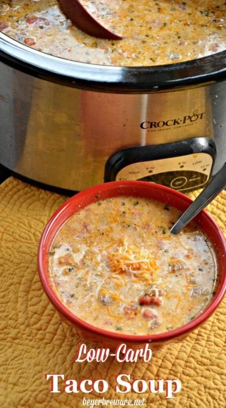 Healthy low carb dinner recipes for two including cheesy taco soup and easy meals.