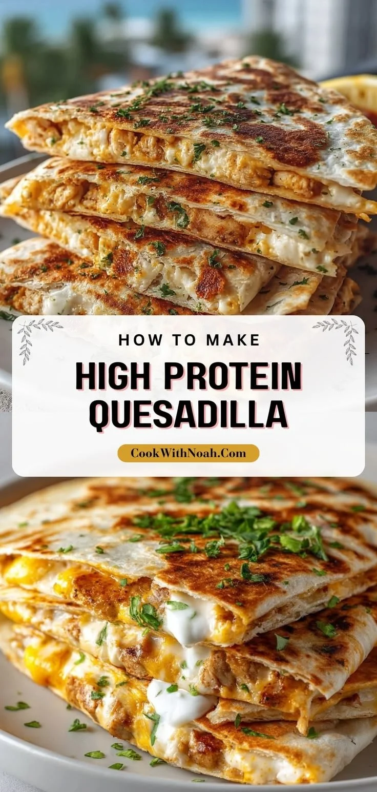 Delicious high protein quesadilla filled with cheese and vegetables
