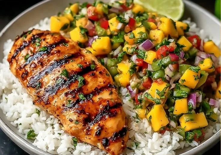Honey Lime Chicken with Mango Salsa