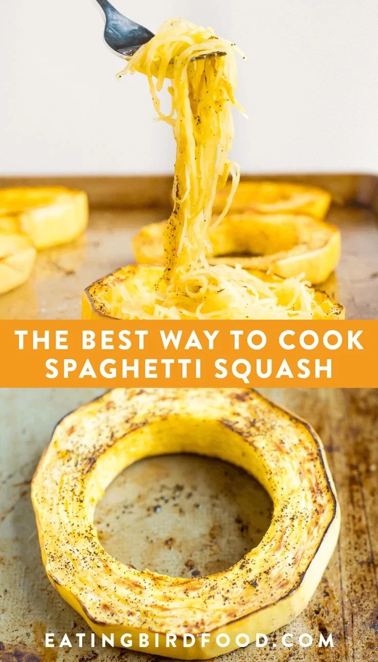 Oven-cooked spaghetti squash served with fresh herbs and sauce
