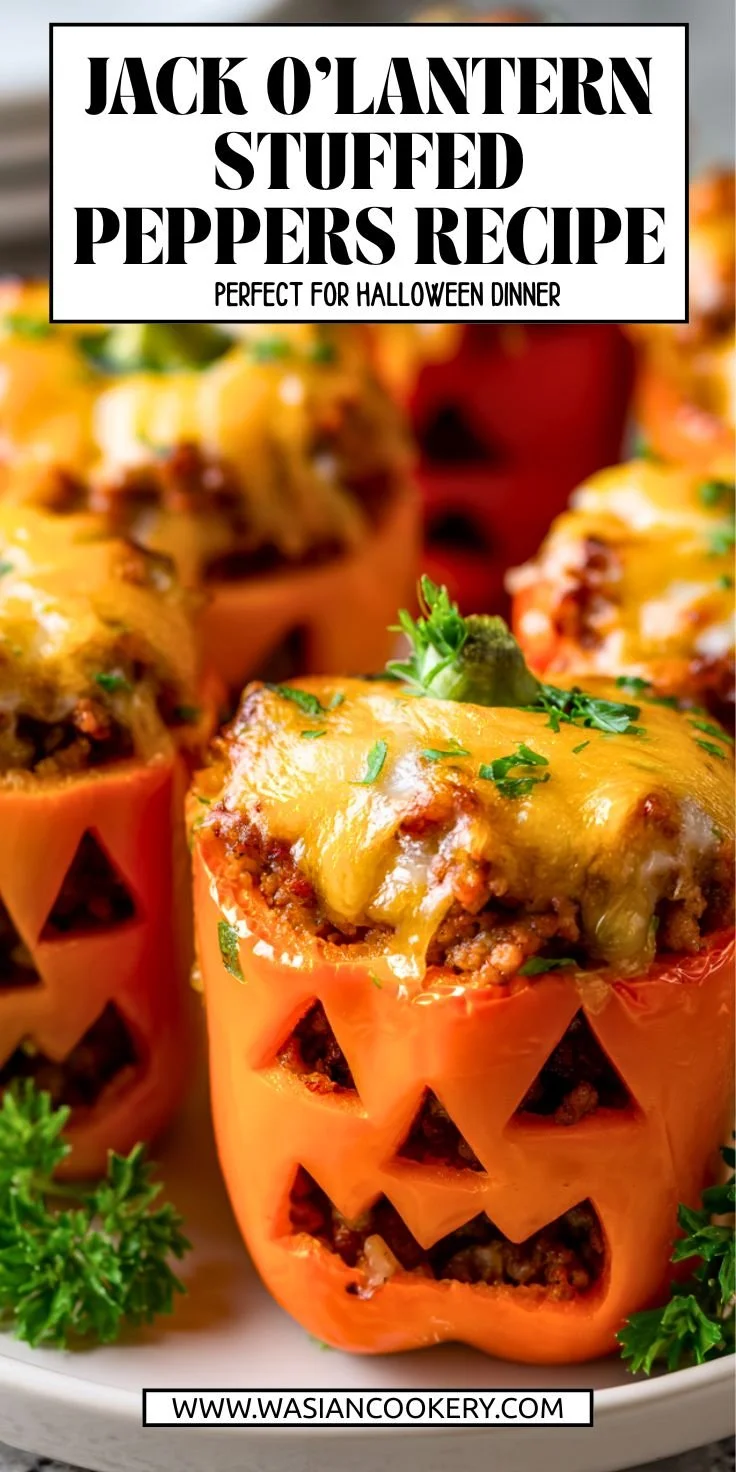 Jack-O’-Lantern stuffed peppers for a spooky kids' dinner