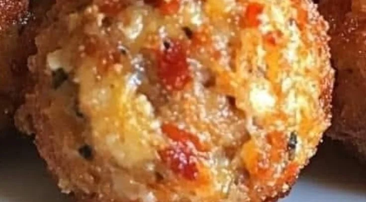 Keto Rotel Cream Cheese Sausage Balls on a platter for serving