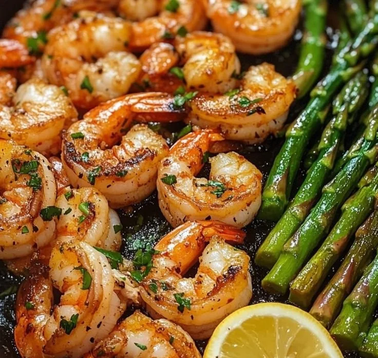 Lemon Garlic Shrimp and Asparagus