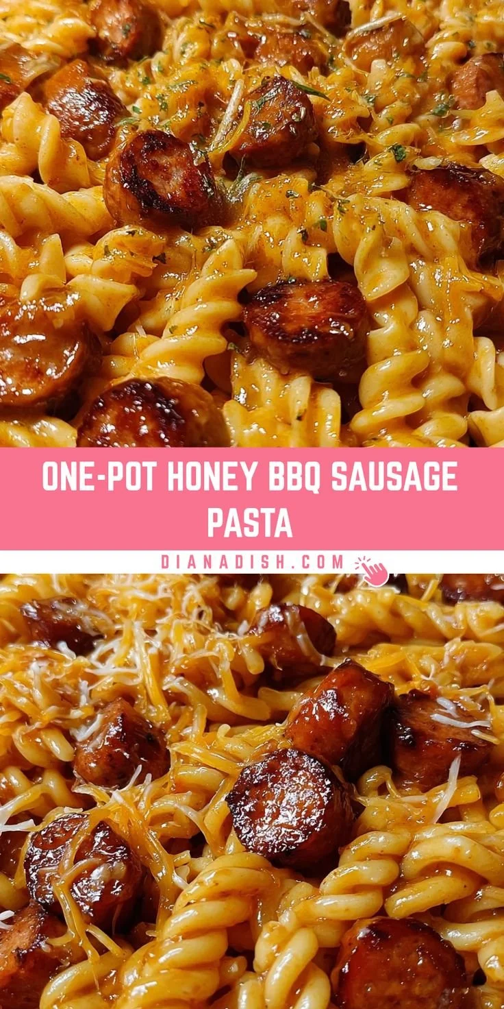 One-Pot Honey BBQ Sausage Pasta ready for dinner