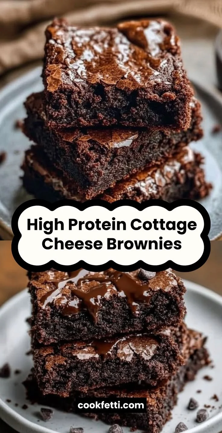 Delicious protein cottage cheese brownies with 20 grams of protein for healthy dessert