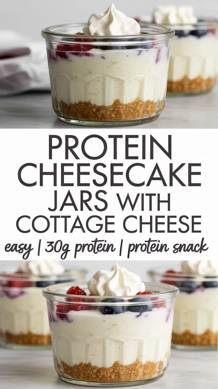 Protein cottage cheesecake jars for healthy snacking options