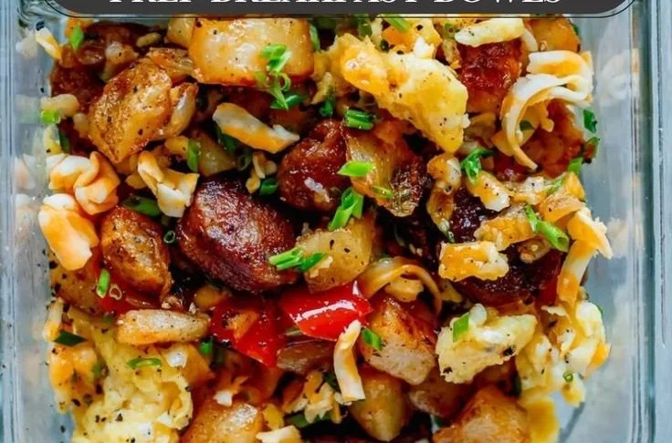 Sausage and potato breakfast bowls for meal prep