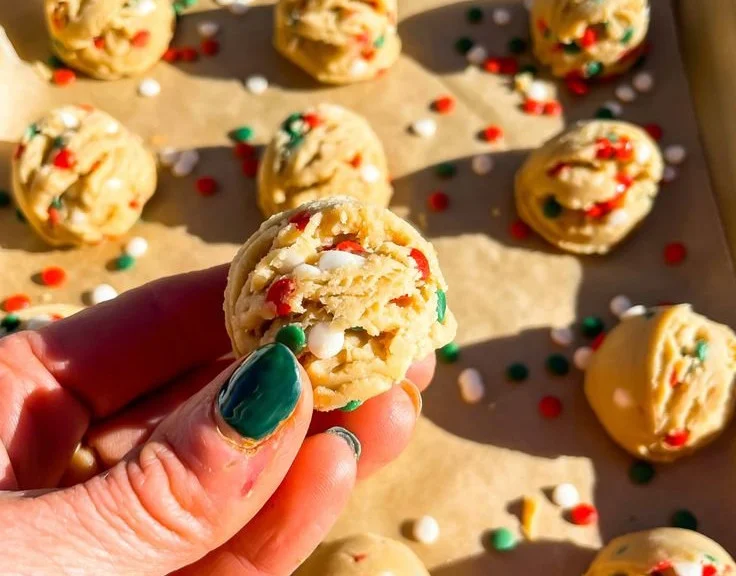 Sugar Cookie Dough Protein Bites, a healthy treat rich in protein.
