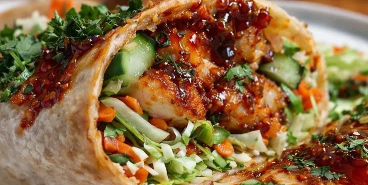 Sweet Chili Crispy Chicken Wraps ready for meal prep, a delicious and healthy meal option.