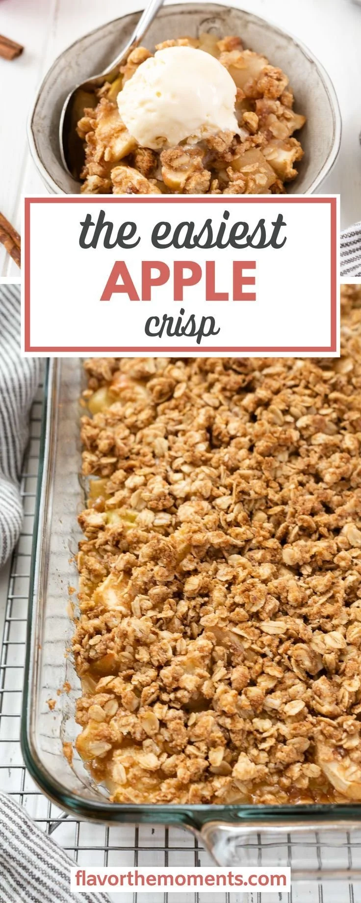 Delicious apple crisp topped with crunchy oat topping