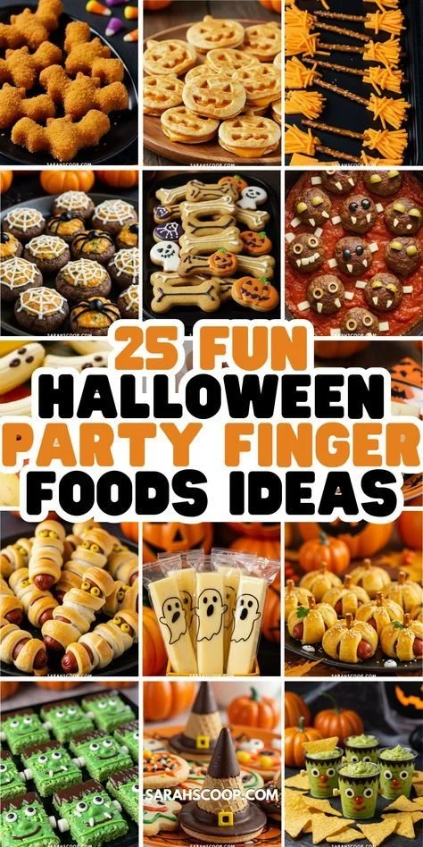 Assorted Halloween party finger foods for festive celebrations