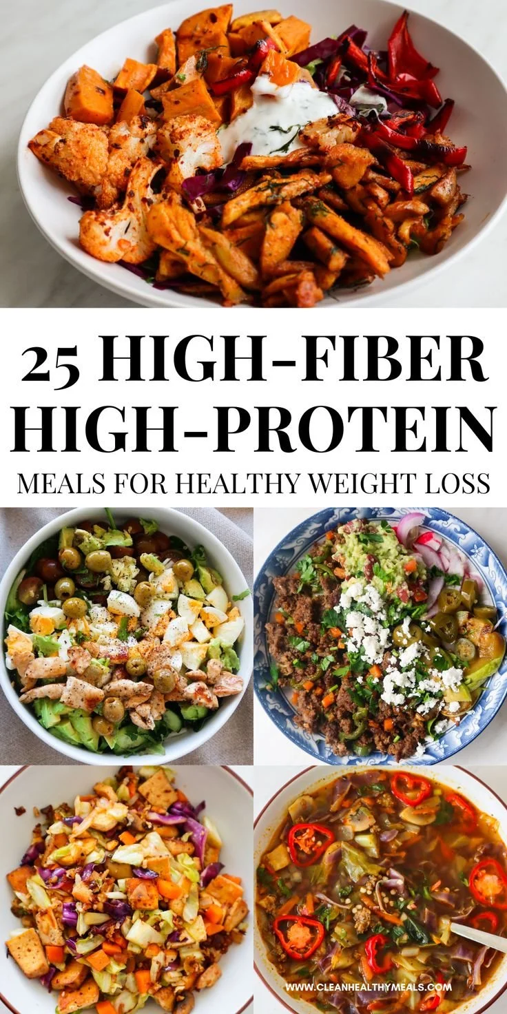 High-fiber high-protein meals for satisfying and healthy eating.