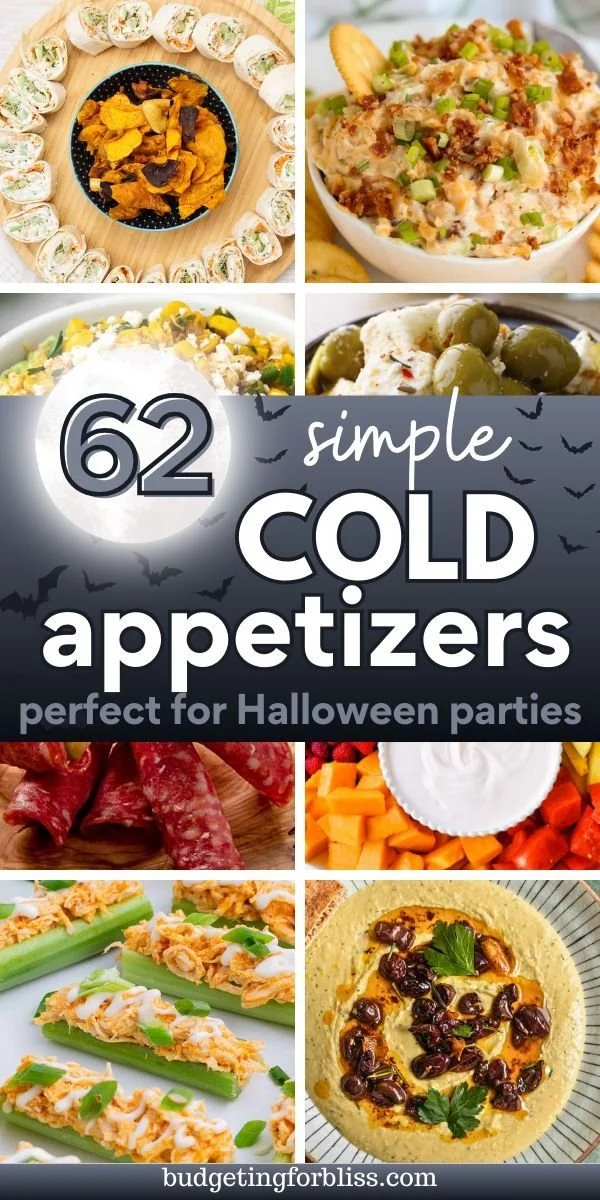 A spread of 62 easy cold appetizer recipes for parties and gatherings.