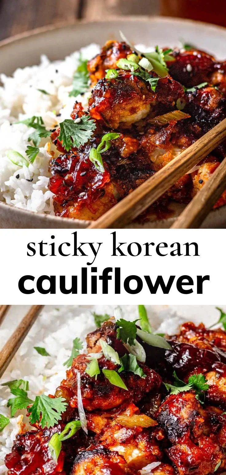 Air-Fried Korean Chili Cauliflower dish showcased on a plate