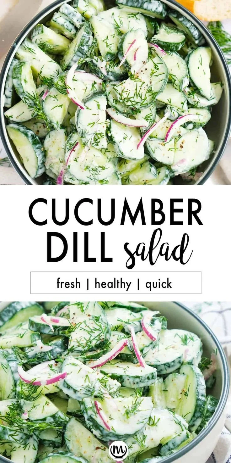 Delicious cucumber dill salad with fresh ingredients for a healthy meal.
