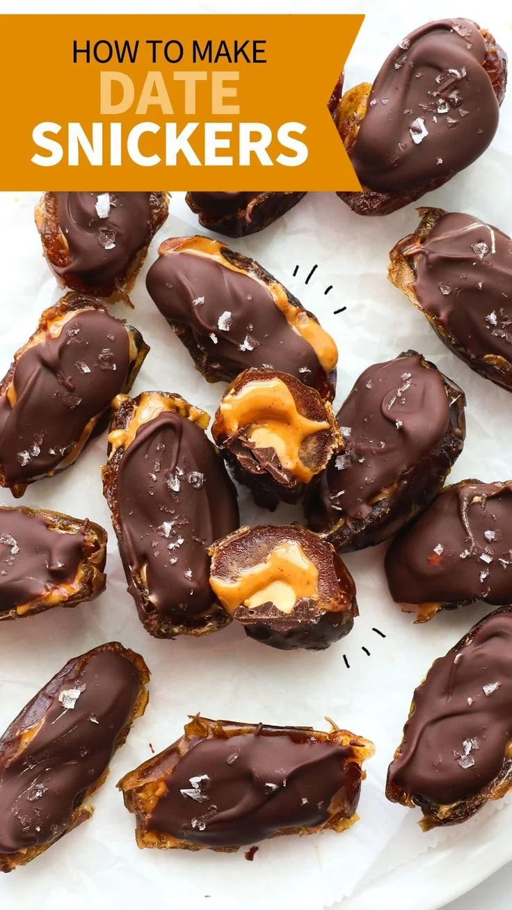 Delicious Date Snickers dessert made with four simple ingredients