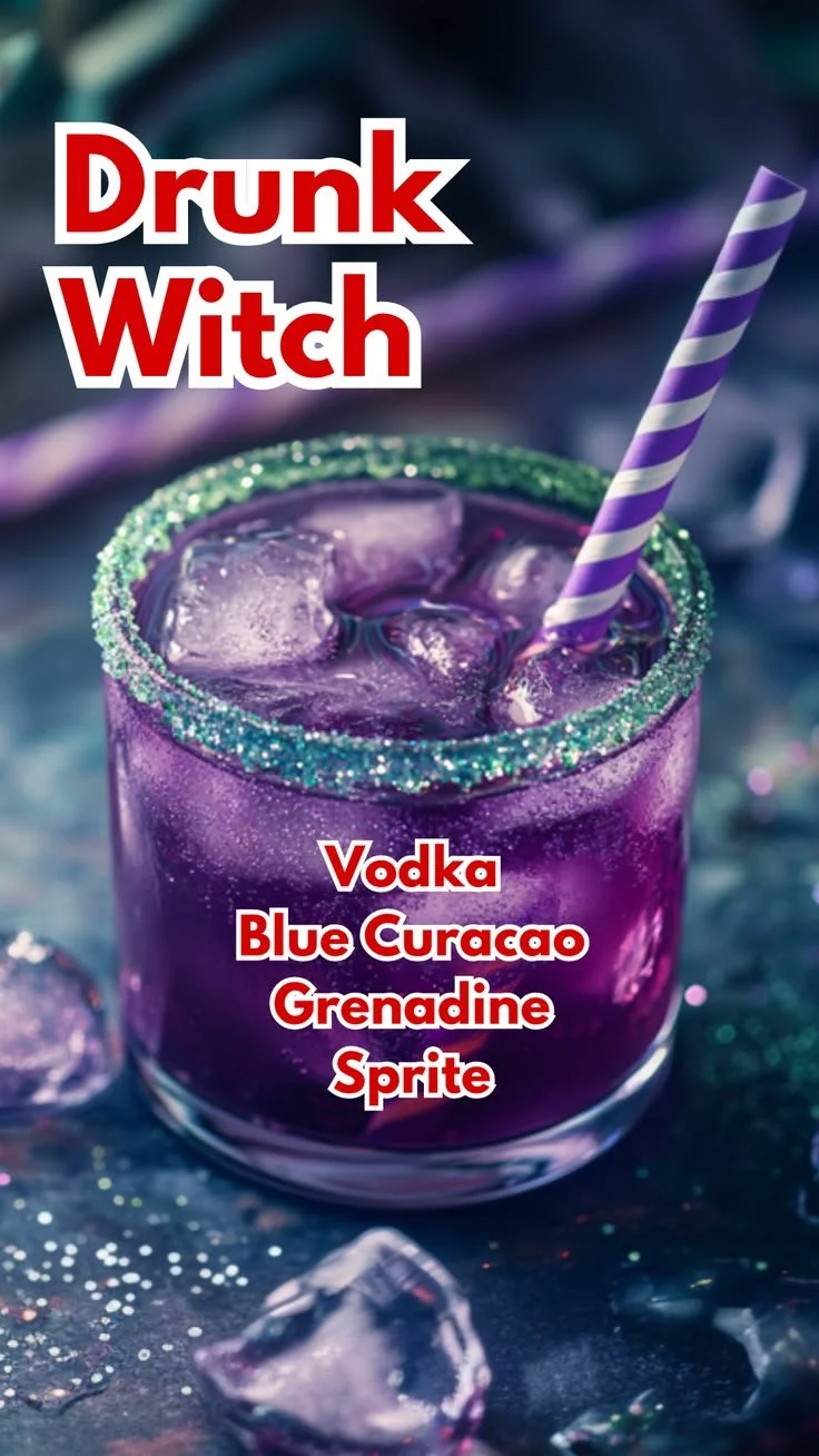 Illustration of a whimsical Drunk Witch enjoying a magical night out