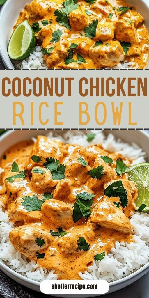 Delicious and easy coconut chicken rice bowl recipe for a perfect meal.
