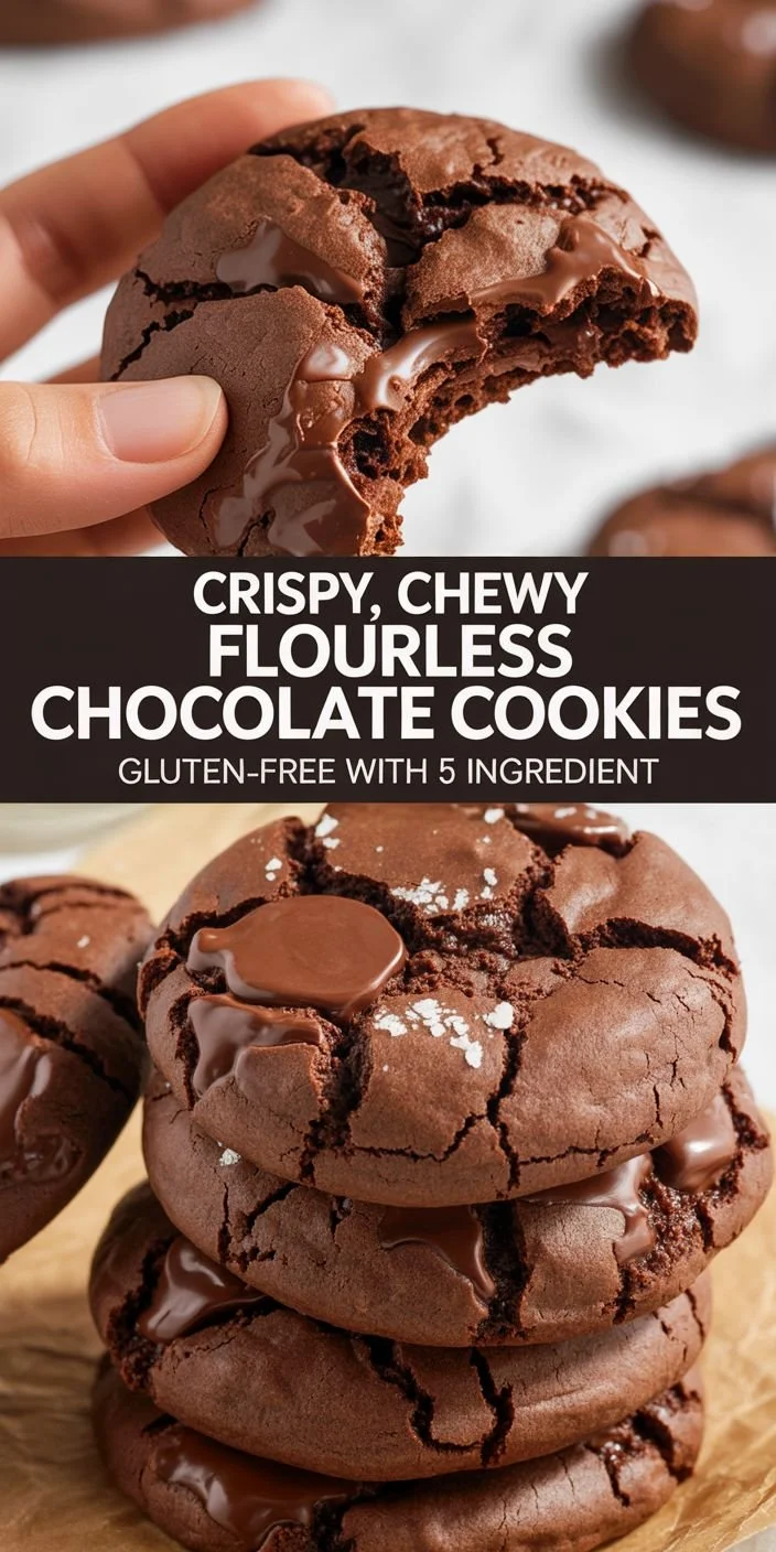 Delicious easy flourless chocolate cookies gluten-free treat on a plate