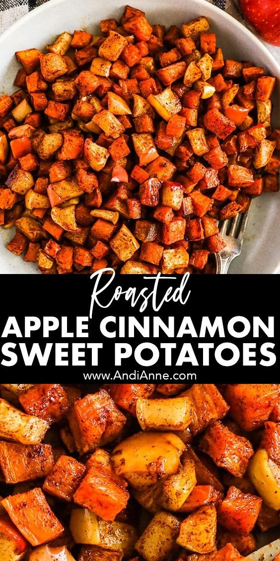 Cinnamon roasted sweet potatoes and apples casserole