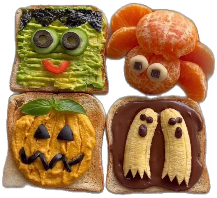 Healthy Halloween meal ideas including breakfast and party food for kids