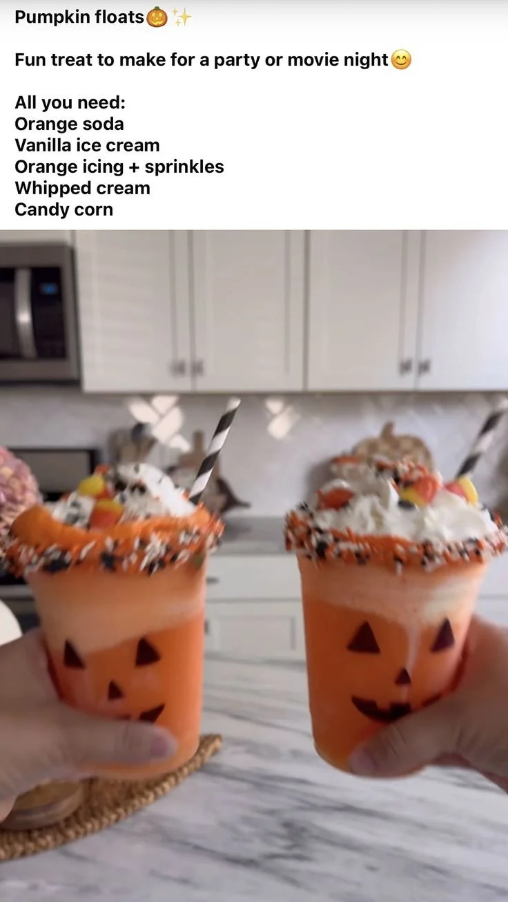 Assorted Halloween party foods including spooky snacks and drinks for a festive celebration.