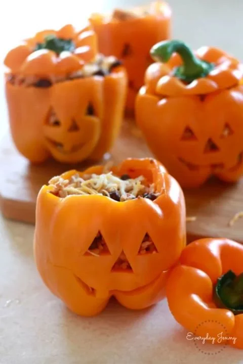 Decorative Halloween menu featuring spooky dishes and treats.