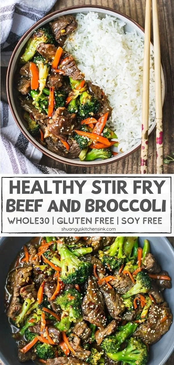 Healthy beef and broccoli stir fry recipe for a Whole30 diet
