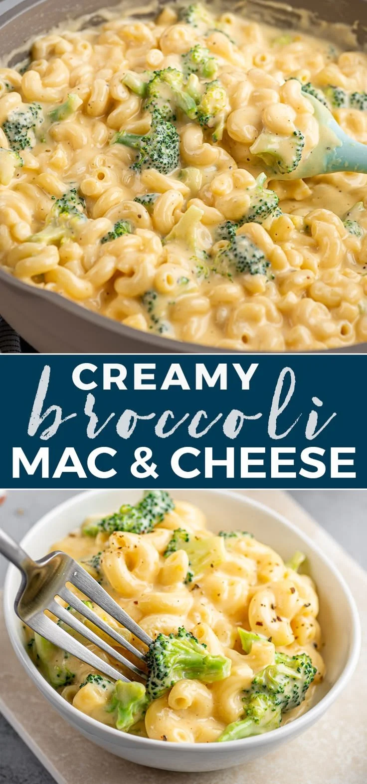 Healthy broccoli mac and cheese dish with creamy sauce and tender broccoli