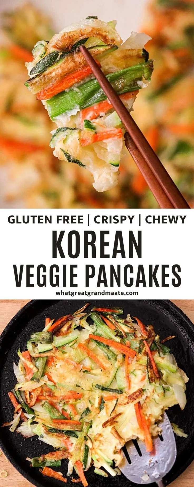 Delicious homemade Korean vegetable pancake with fresh ingredients