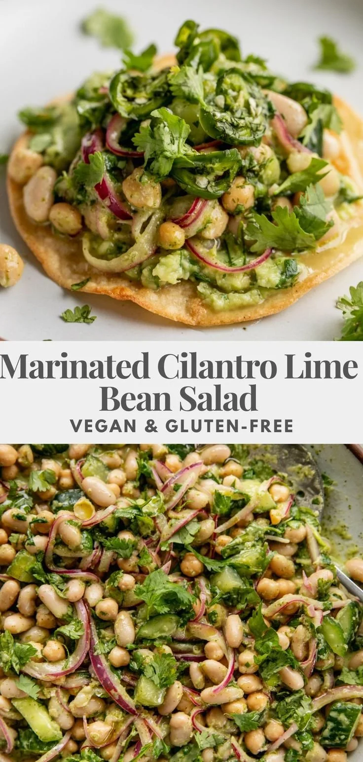 Delicious marinated cilantro lime bean salad in a bowl, showcasing vibrant colors.