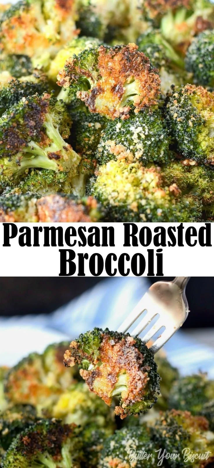 Delicious Parmesan roasted broccoli served as a healthy side dish