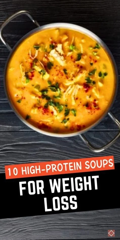 Bowl of healthy soup made in crockpot, perfect for lunch or weight loss.