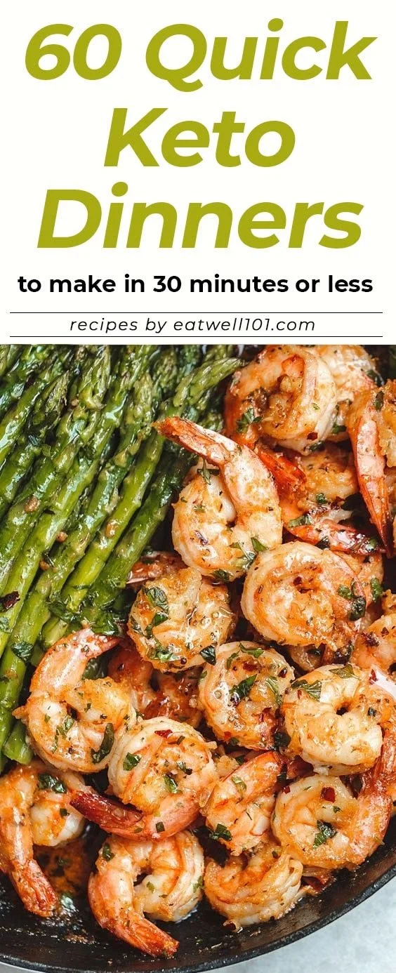 Quick keto dinner recipes for easy low carb meals in under 30 minutes.