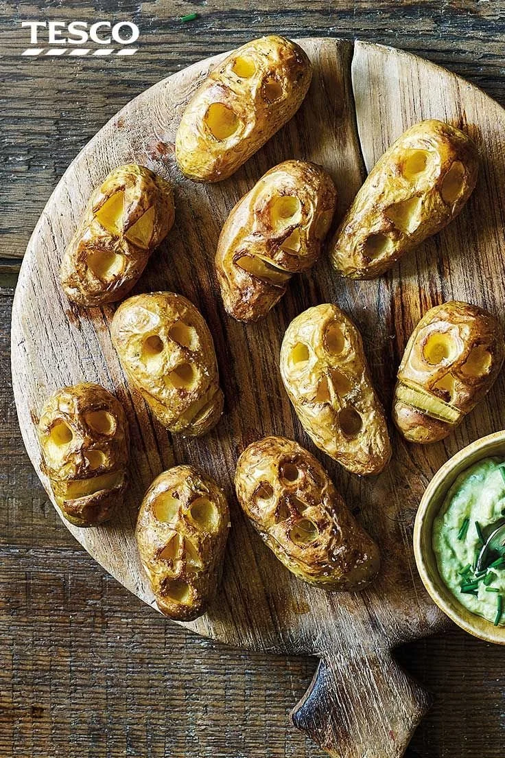 Spooky shrunken potato heads Halloween food ideas from Tesco Real Food