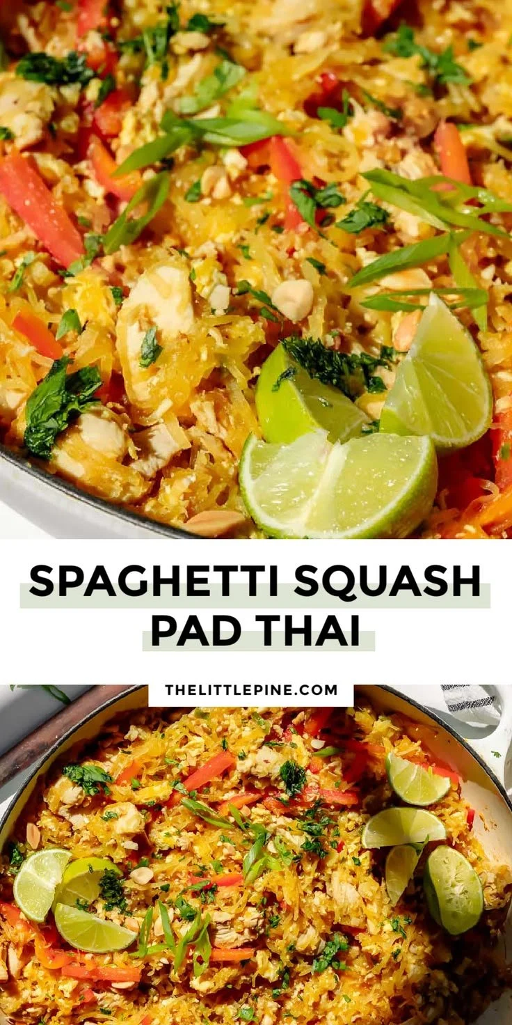 Delicious Spaghetti Squash Pad Thai served in a bowl