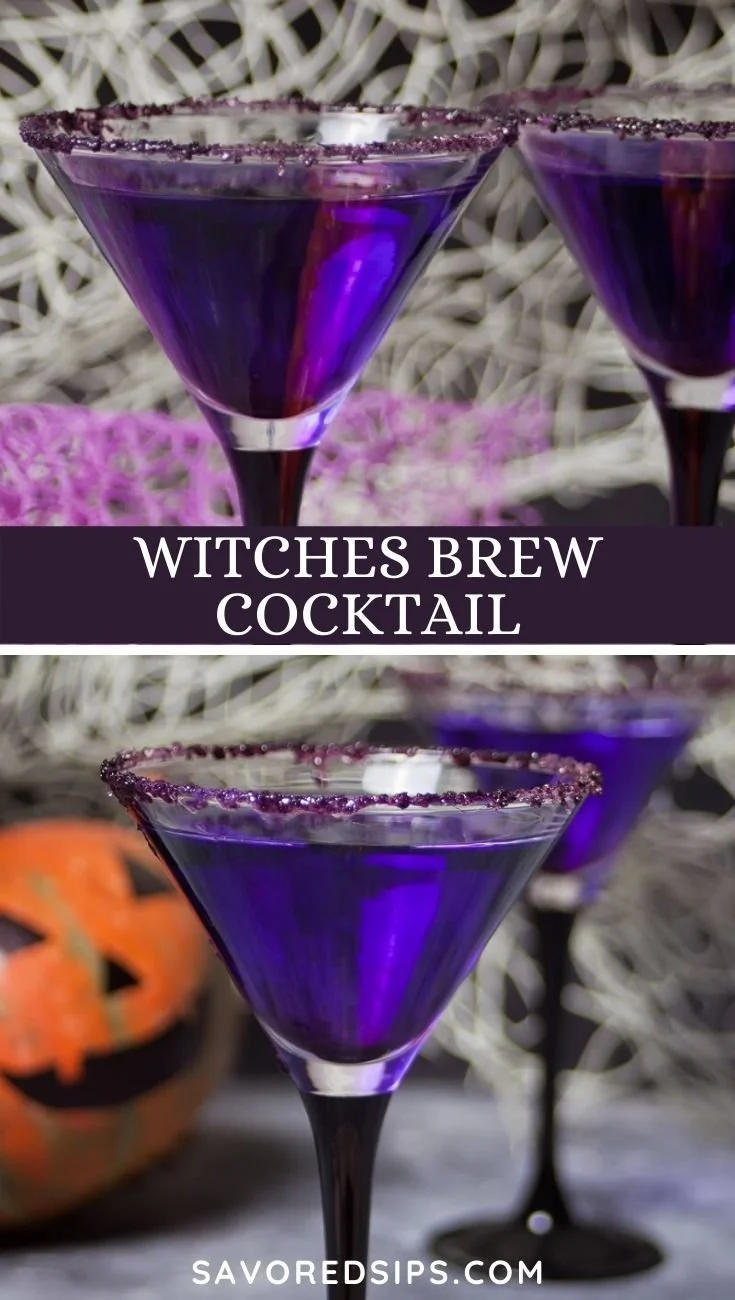 Spooky Witches Brew Cocktail - a festive drink for Halloween parties.