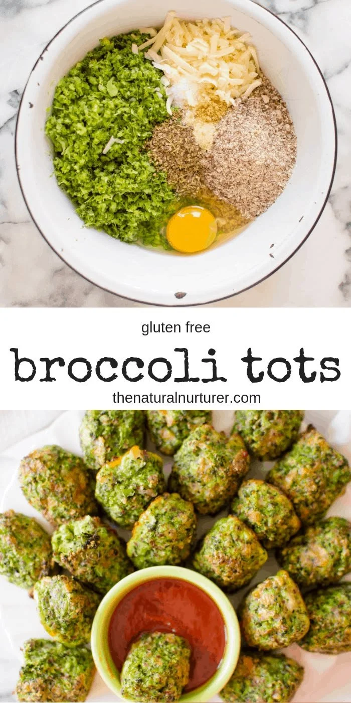 Healthy broccoli tots for kids and toddlers served on a plate