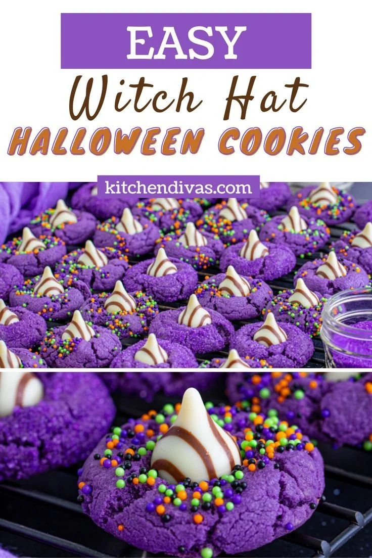 Homemade witchy cookies decorated for Halloween celebrations